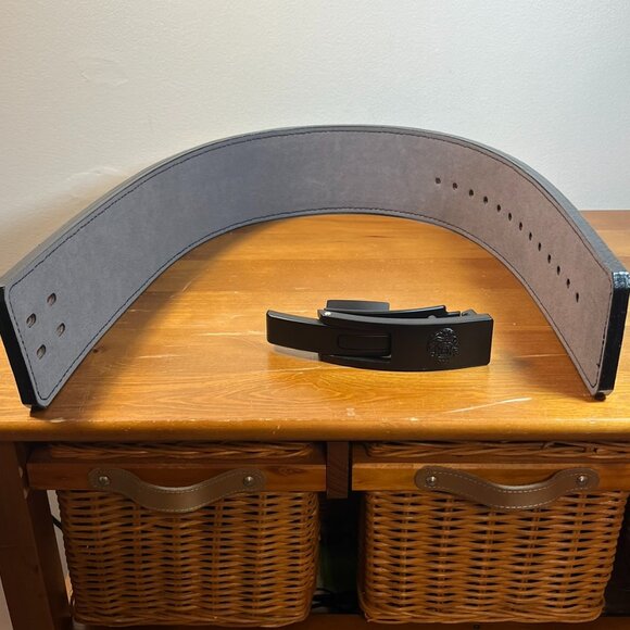 Inaka Power Lever Black and Gray Suede Belt - Picture 2 of 3